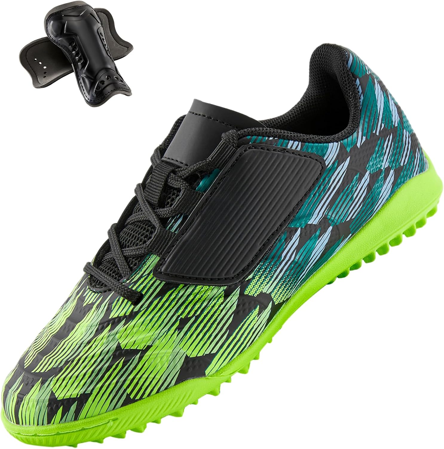 PATPAT Boys Girls Turf Indoor Soccer Shoes Lace Up Football Cleats for Little Big Kids