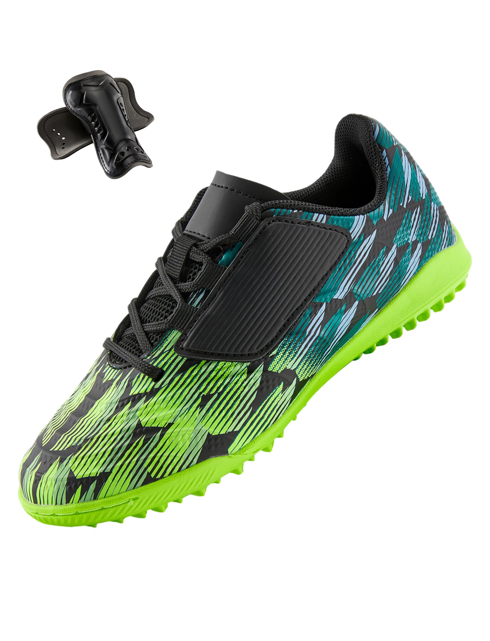 PATPAT Boys Girls Turf Indoor Soccer Shoes Lace Up Football Cleats for Little Big Kids