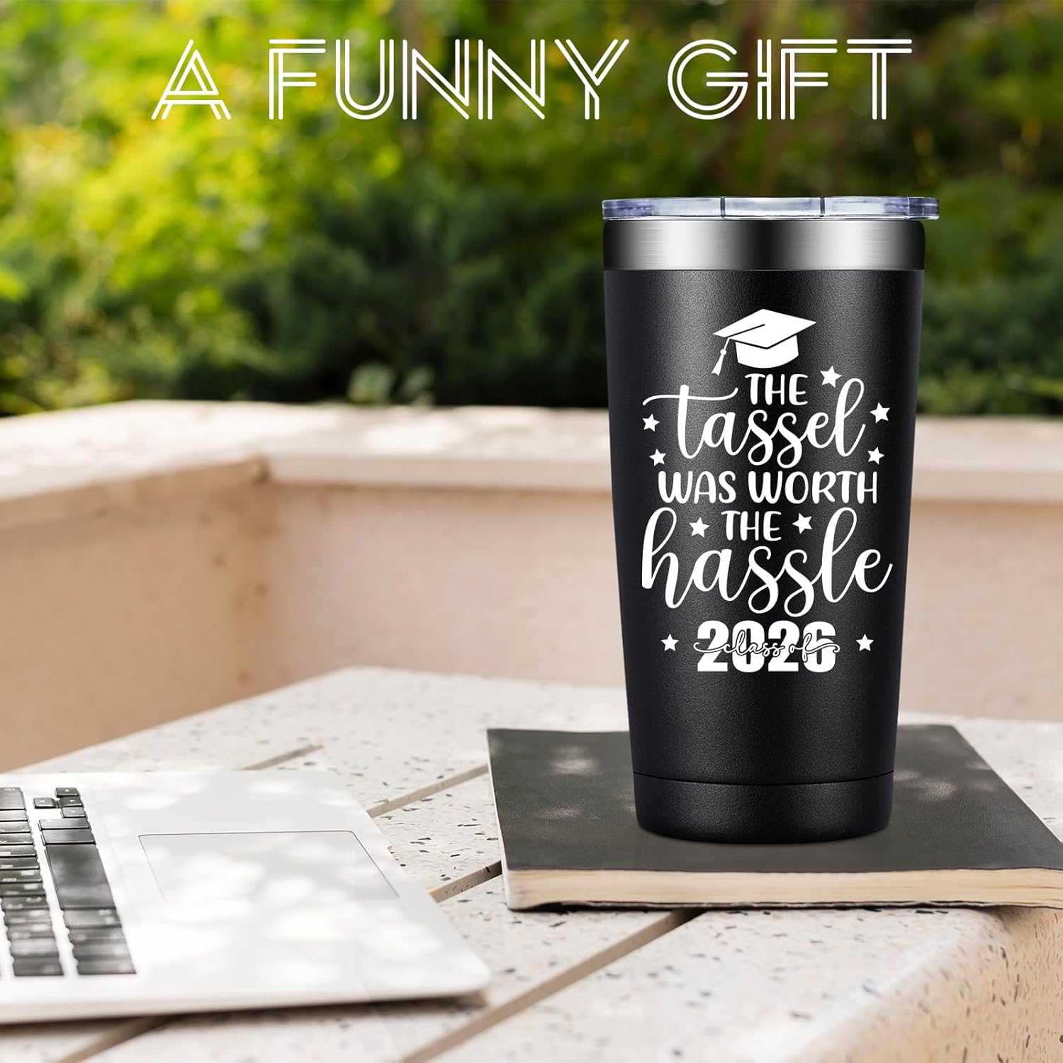 BIRGILT Class of 2026 Gifts for Graduation - Graduation Gifts for Her, Him - The Tassel Was Worth the Hassle Cup Tumbler 20oz - Image 4
