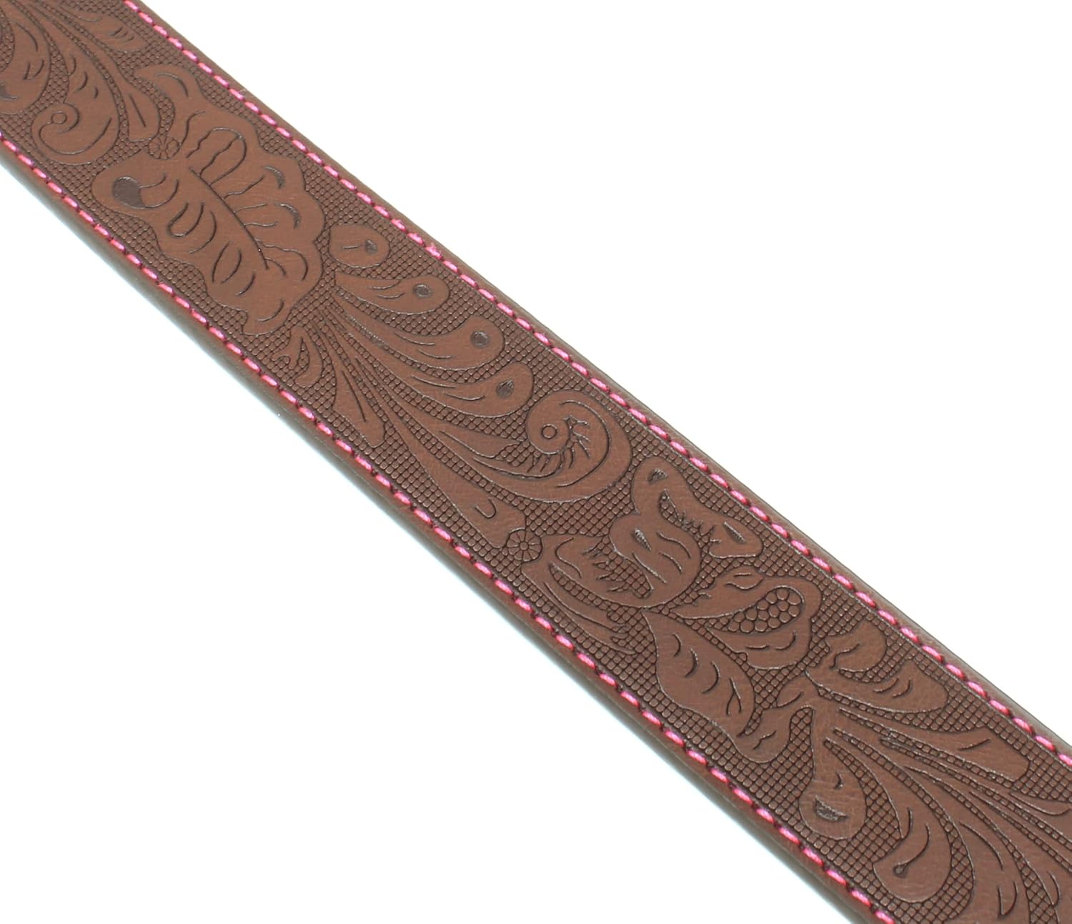 BC Belts Leather Belt Strap with Colored Stitching and Embossed Western Scrollwork 1.5" Wide with Snaps - Image 5