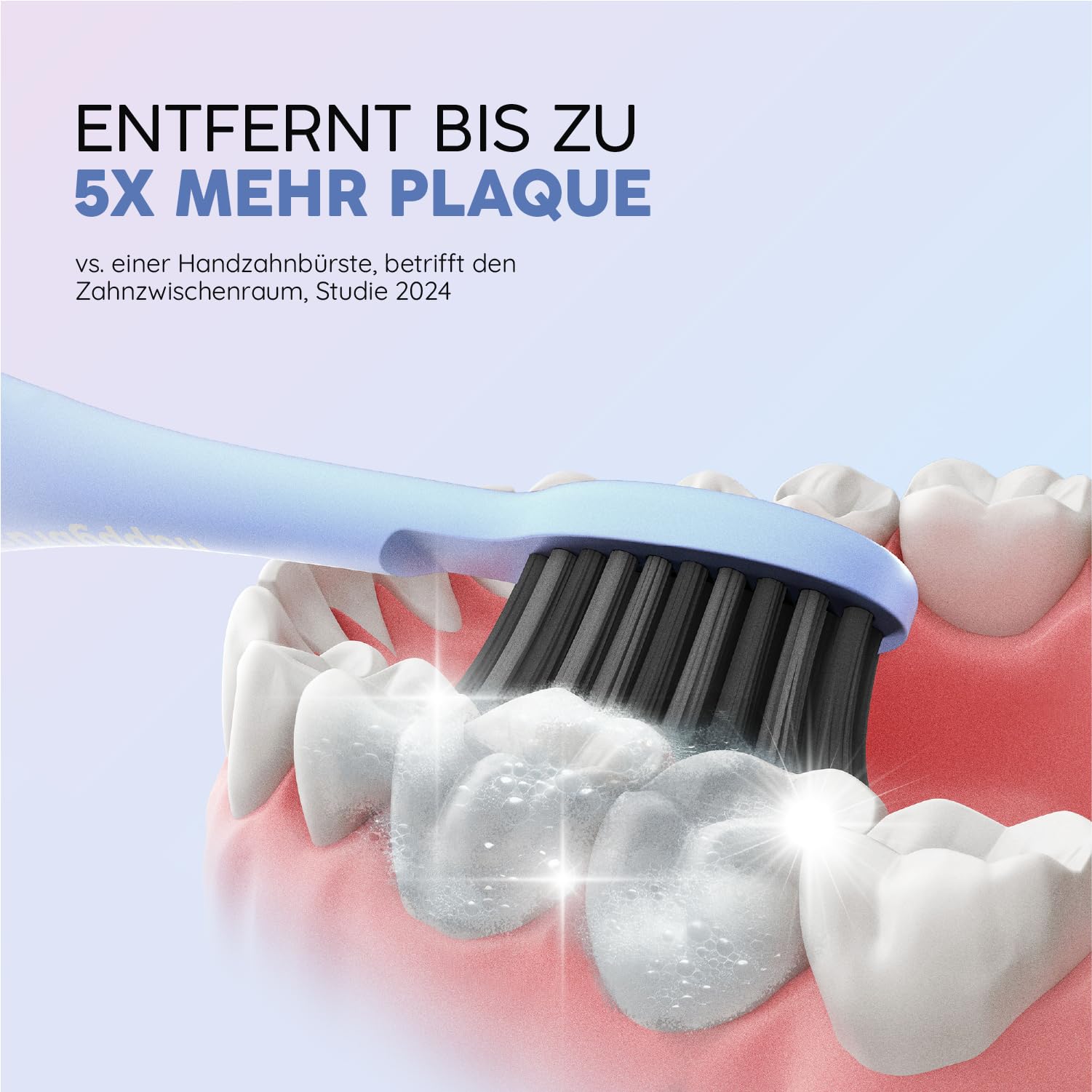 happybrush Elektrische Zahnbürste ECO VIBE Lite [Testsieger] Starterset - Schallzahnbürste mit 6 Wochen Power-Akku inkl. 3 Aufsteckbürsten Pastelltöne