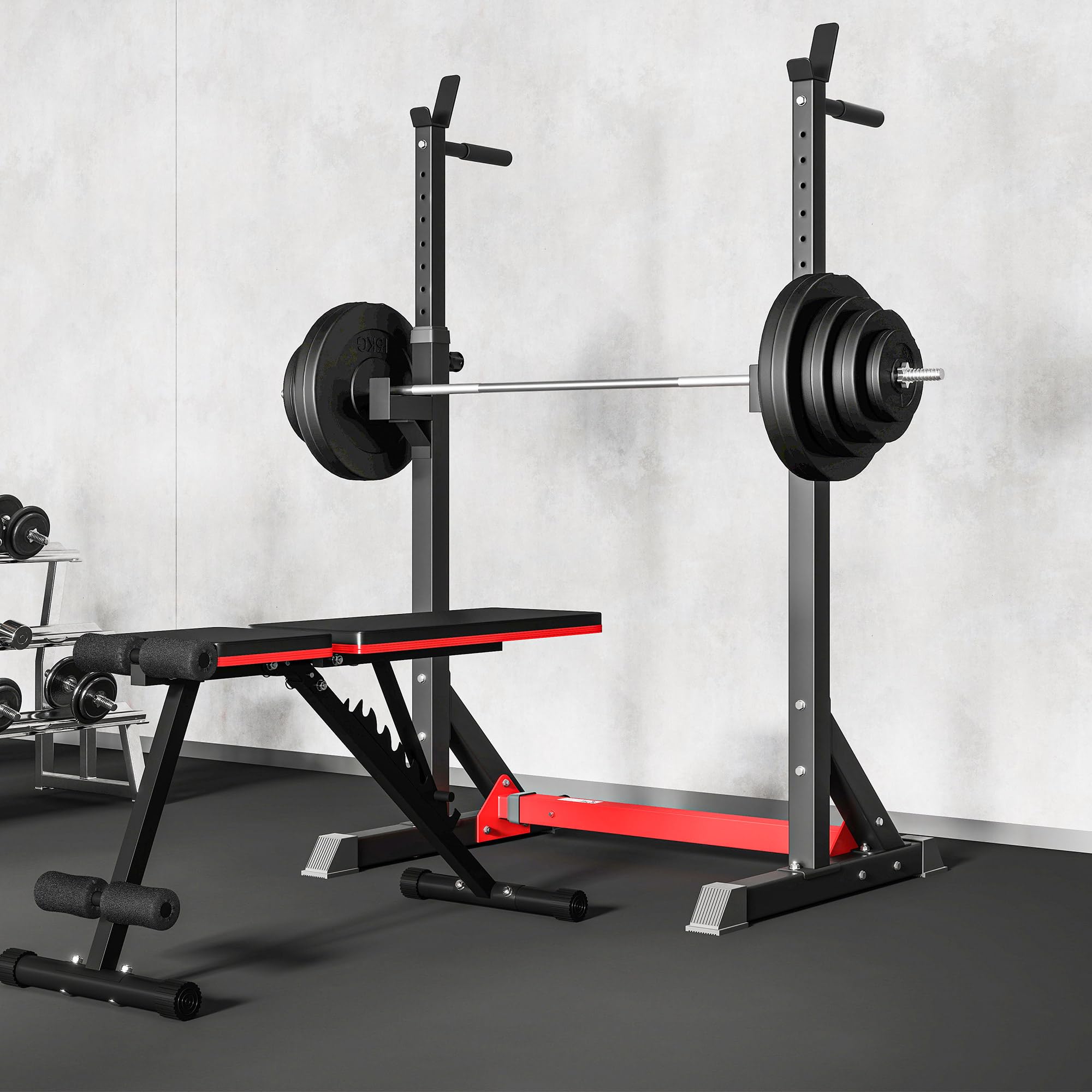 HOMCOM Barra de Pesas 70 kg con Mancuernas Set de Pesas Ajustables con 8 Discos 1,5kg 5kg 10kg 15kg y 1 Barra Juego de Mancuernas para Entrenamiento de Fuerza en Hogar Gimnasio 170x40,5x40,5 cm Negro