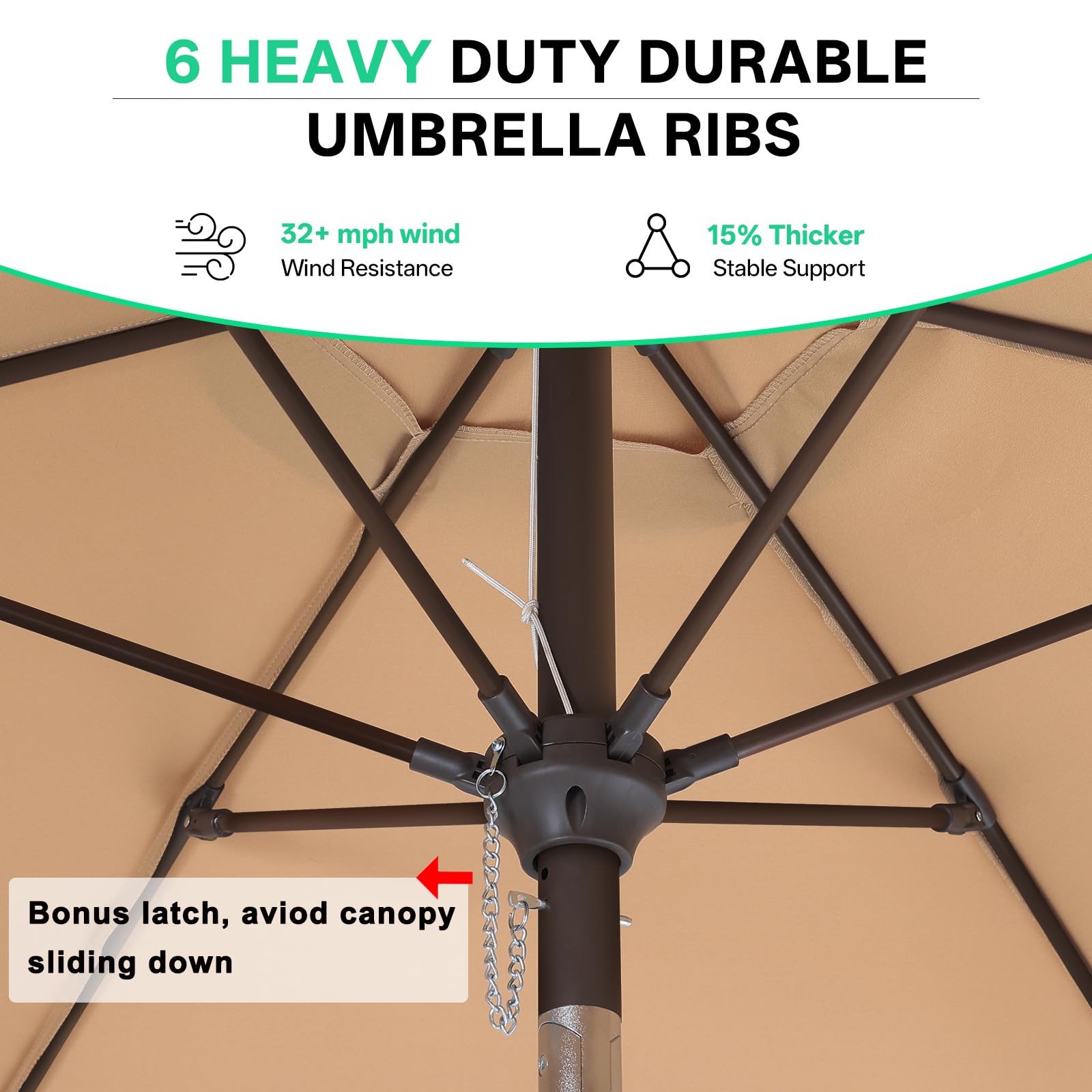 ABCCANOPY Parasol de table inclinable avec bouton poussoir pour jardin, terrasse, cour et piscine, 8 baleines, 13 couleurs