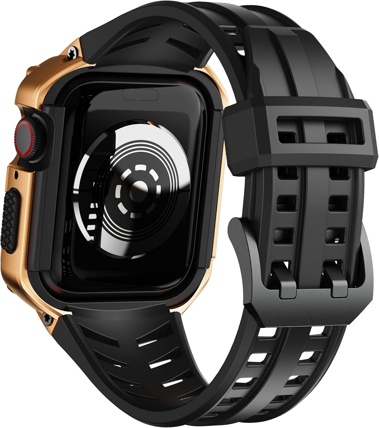 T-ENGINE Metal Case Compatible with Apple Watch Series 7/8/9 (45mm) for se Series 6/5/4 (44mm), One-Piece Metal Case with TPU Band for 45mm 44mm - Image 3