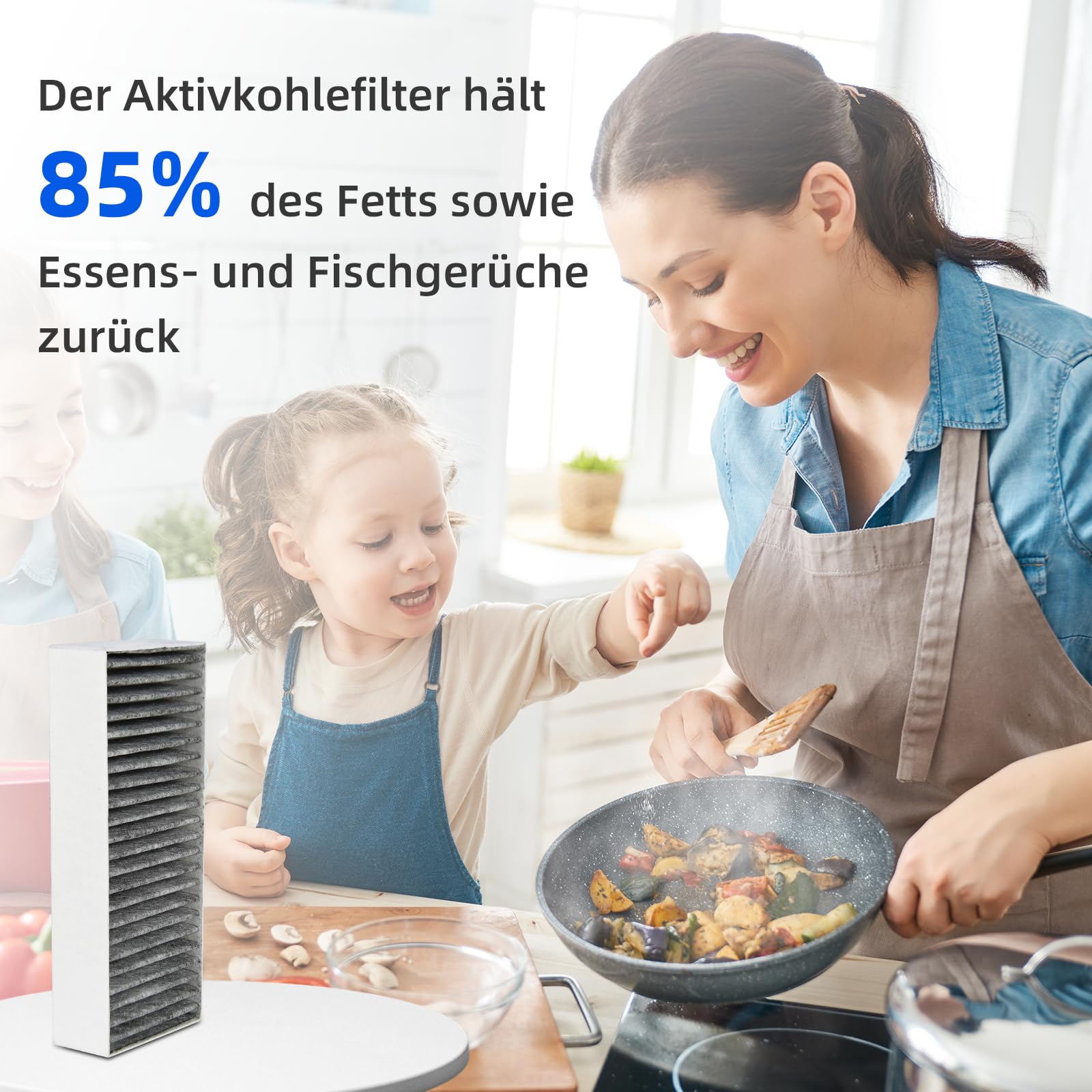 4 Stück Aktivkohlefilter für Dunstabzugshaube Siemens HZ9VRCR0 17004796 / Bosch HEZ9VRCR0 17004805 / Neff Z821VR0 17004806 / Gaggenau CA282111 / Constructa CZ9VRCR0, Umluftersatzfilter Zubehör