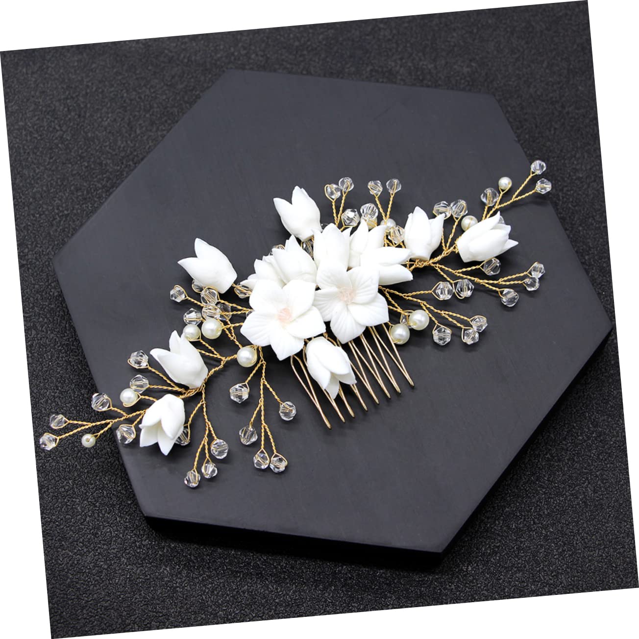 3pcs Flower Hair Comb Bridal Headdress Wedding Accessories for Brides Half up down