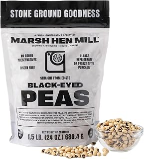 Marsh Hen Mill Black Eyed Peas | Heirloom Variety w/Savory, Nutty Flavor | Dried Legumes for Soup, Stews & Southern Dishes | High Protein & Micronutrients | Gluten-Free, No Preservatives | 24 Oz Pack