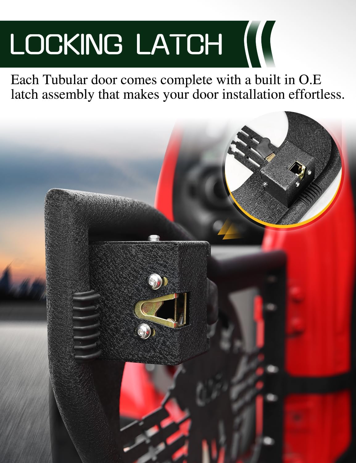 JROAD Jeep Wrangler JL Gladiator Summer Tubular Half Doors Fit For 2018-2026 Jeep Wrangler JL Unlimited | Gladiator JT 4-Door Soldier Pattern Front & Rear Tube Doors Without Side View Mirror Door