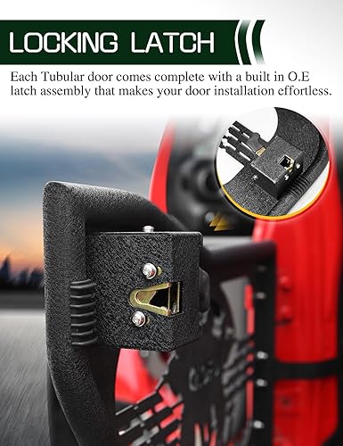 Miniatura 4 de Jeep wrangler JK verano tubular medias puertas para Jeep Wrangler JK Unlimited 2007-2018 patrón soldado 4 puertas delanteras y traseras con espejo