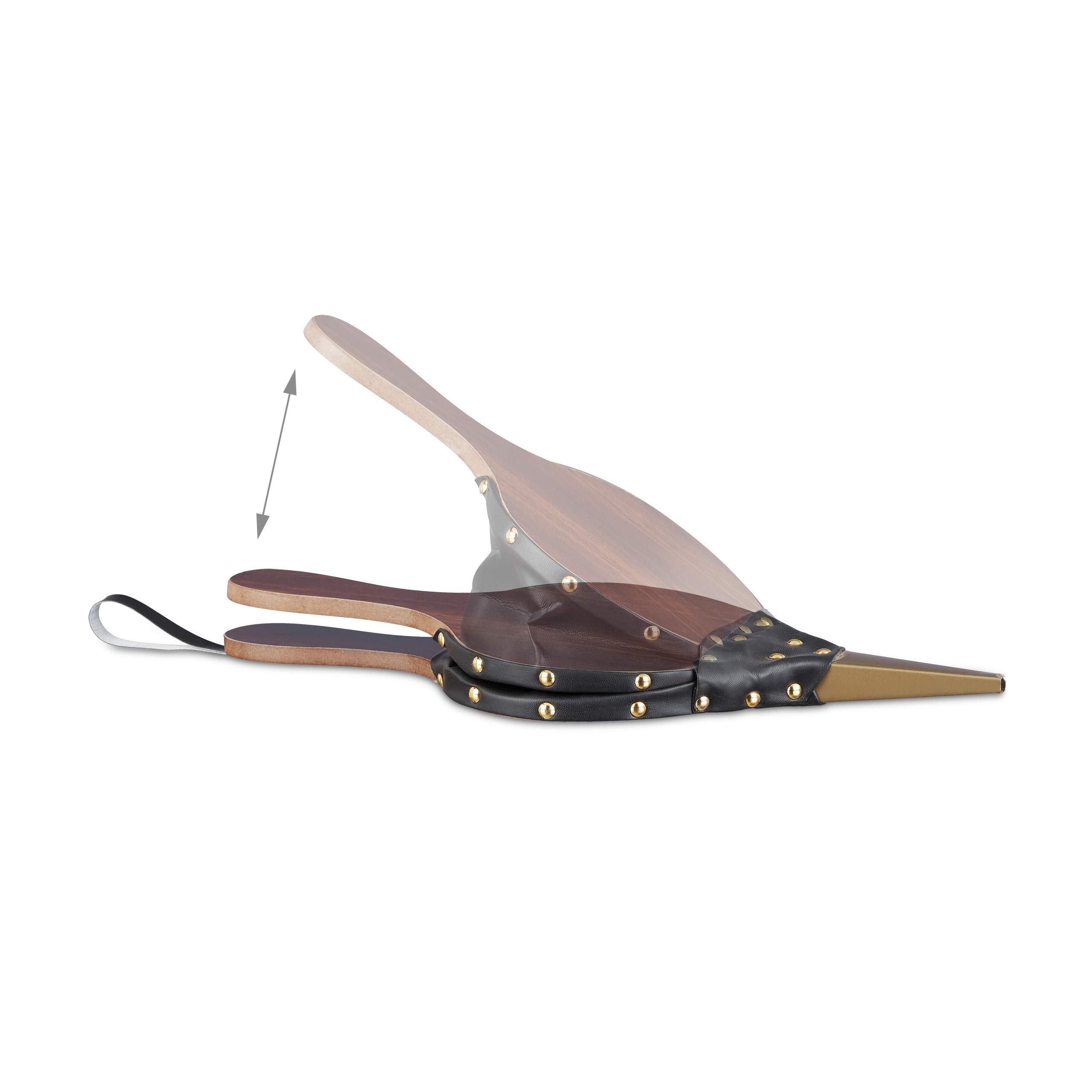 Relaxdays 10023287 Soufflet Grill Four Accessoires cheminée gonfleur Bois Poire à air, Fer, Brun, Noir/Marron, 2,5 x 17,5 x 39,5