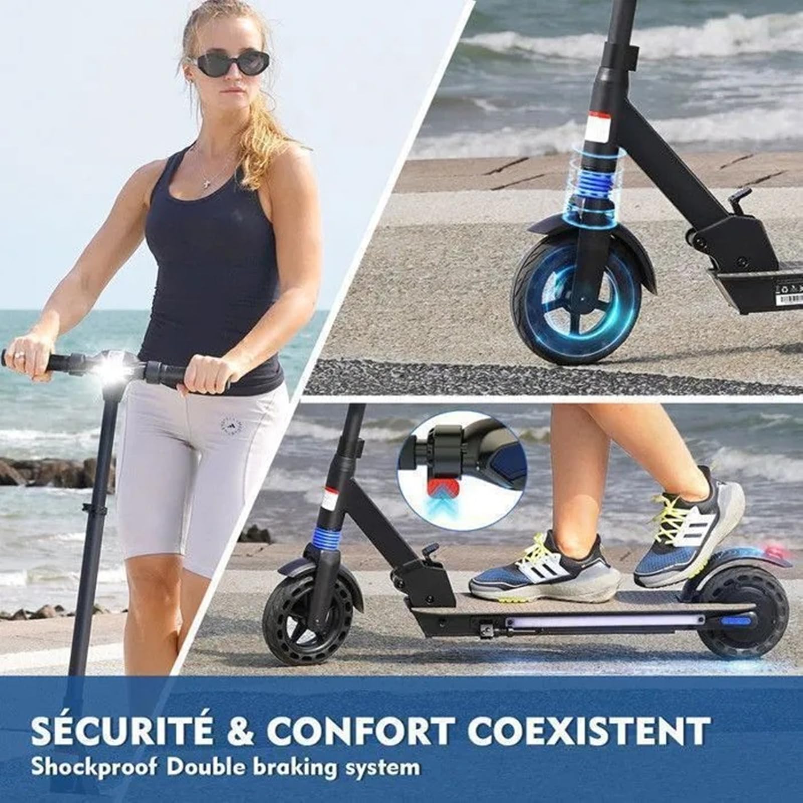 Trottinette électrique pour enfants de 8 à 16 ans,affichage LED,avec lumière Arc-en-Ciel,scooter électrique pliable,vitesse et hauteur réglables,autonomie de 20-25km,trottinette électrique adolescents