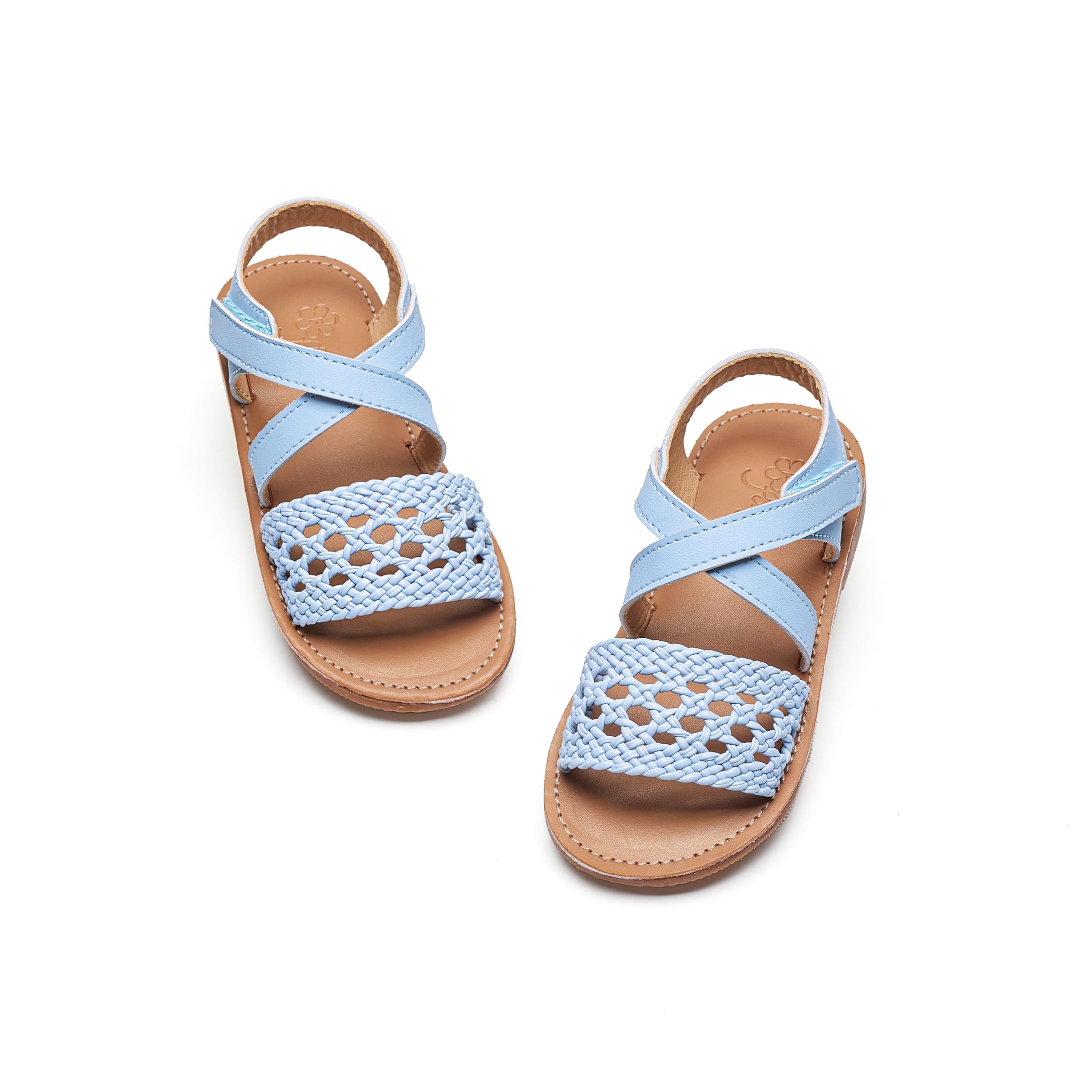 Flaryzone Toddler Girls Sandals Open Toe Flat Flower Girl Dress Shoes