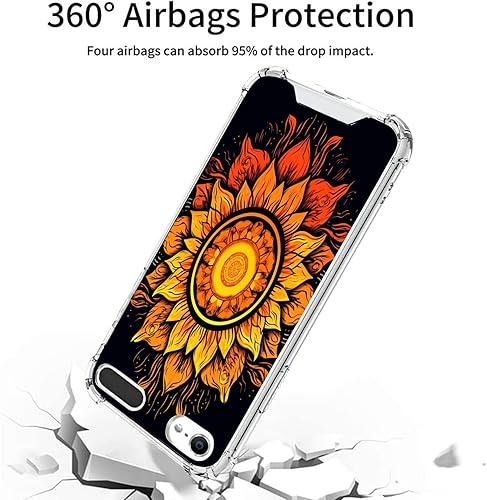 Miniatura 3 de SHENCANG BLUE Case for iPod Touch 567 Clear Bumper with Designer Mandala-Art cc41 Pattern Clear Frame Slim Transparent Soft TPU Shock-Proof Four