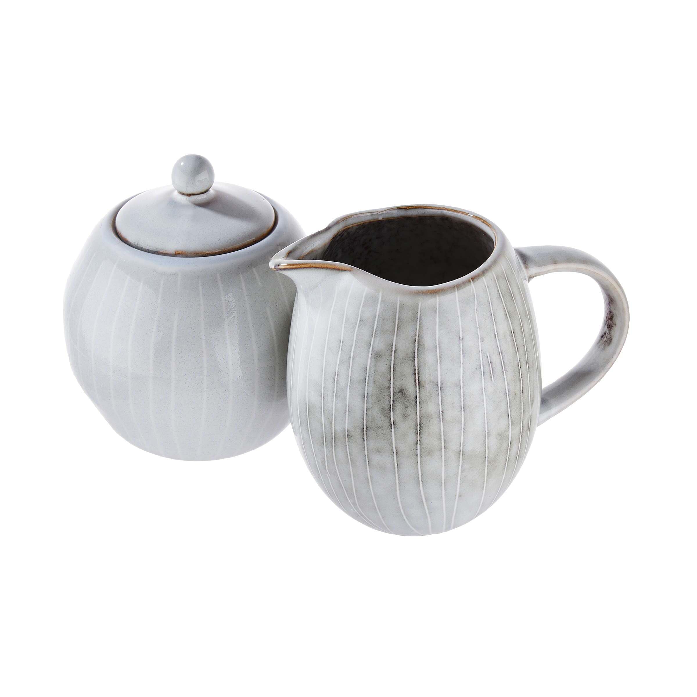 TIECHUINIUB Milch & Zucker Set Edelstahl - 3-teilig Silber Für Küche & Café