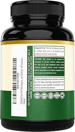 Miniatura 3 de Tongkat Ali orgánico para hombres (500 mg por porción, 60 cápsulas) Polvo de extracto de raíz Longjack para hombres y mujeres  Suplemento Tongkat