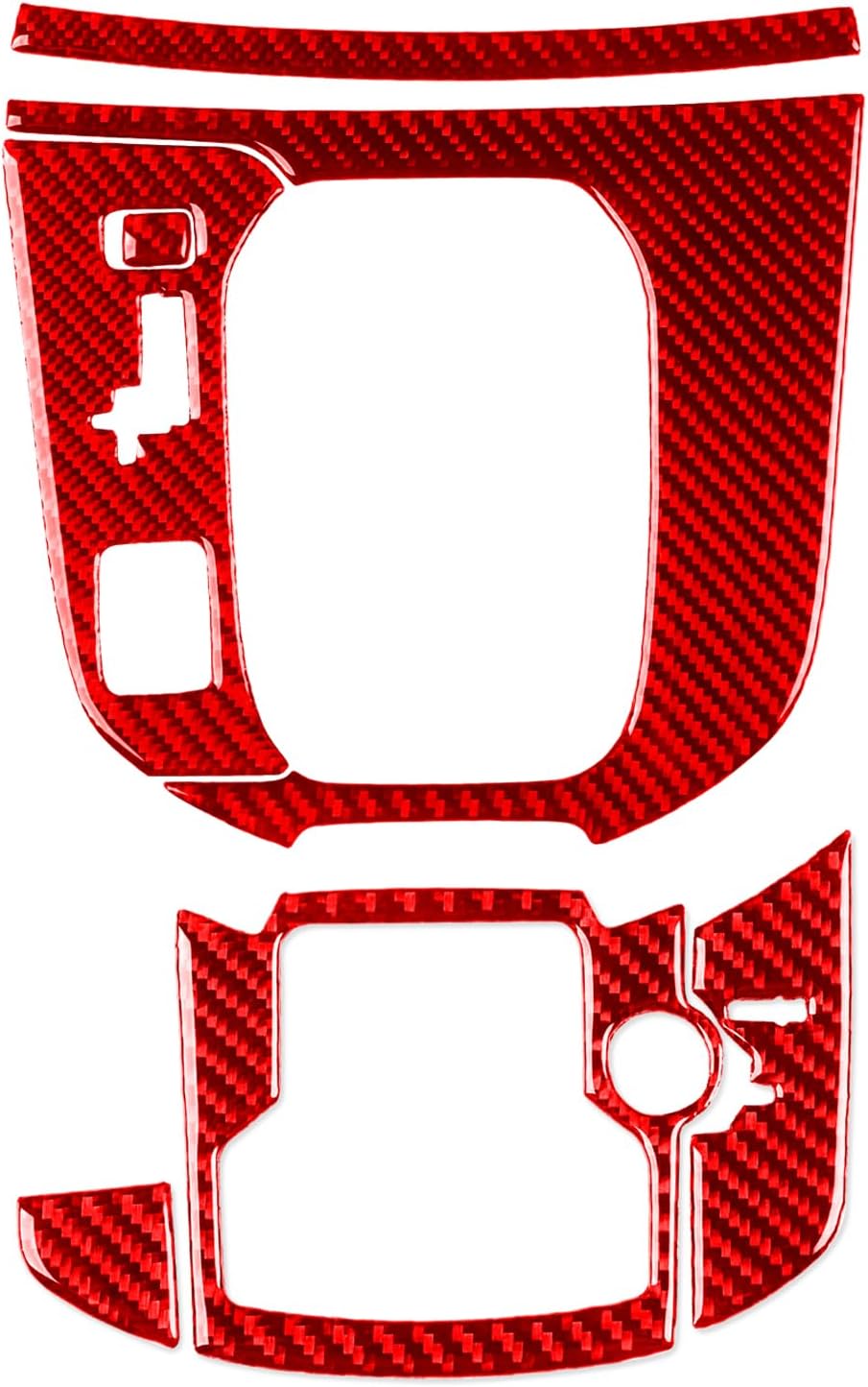 Carbon Fiber Interior Decoration Cover Sticker Trim Guard Set Black/Red Compatible with Mazda cx9 2016-2023 (Red Carbon Fiber, Shift Panel Kit (6pc))