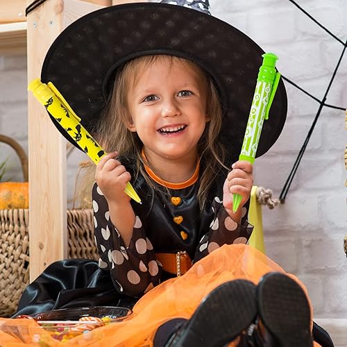 Miniatura 2 de Shemira Recuerdos de fiesta de Halloween para niños, 24 bolígrafos jumbo en 6 diseños temáticos surtidos de Halloween para truco o trato, relleno de