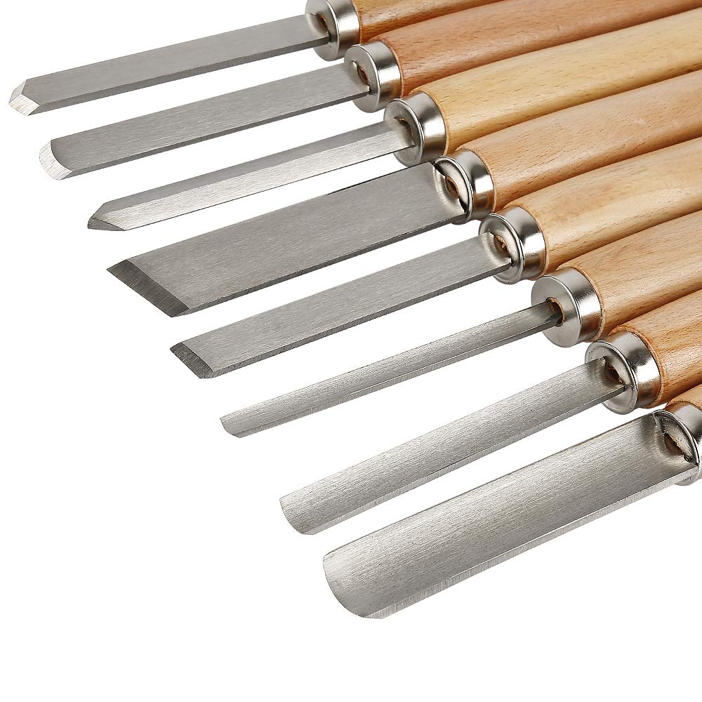 8 pièces ensemble de ciseaux à bois ensemble de ciseaux à bois outils de tournage à bois ensemble de ciseaux de tour pour le tournage de bois dur