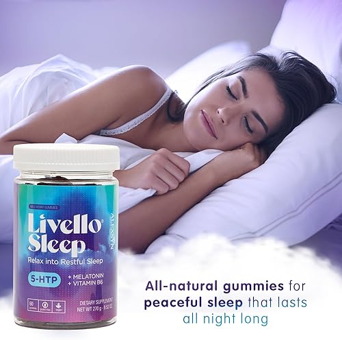 Miniatura 5 de Livello Sleep - Gomitas de bayas silvestres, 60 porciones de apoyo natural para dormir con 5-HTP, melatonina y vitamina B6 para una noche tranquila,