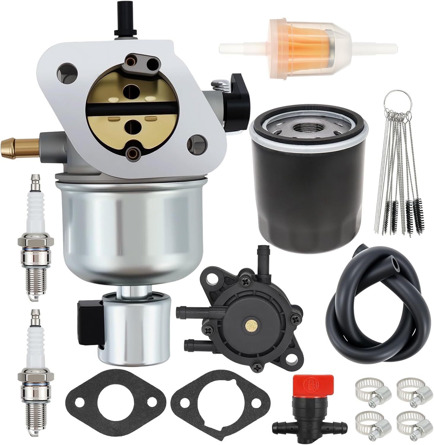 Carbman 15003-7081 Carburetor Compatible with Kawasaki FH541V FH580V 4 Cycle 19Hp Engines Compatible with John Deere GT235 GT235E LT190 LX280 LX288 Carb 15004-7056 15003-7102 15003-7086 With Fuel Pump