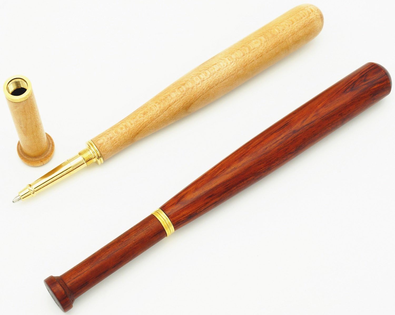 Rosewood and Maple Ballpoint Pens Set