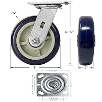 Vista 43 de Caster Wheels 8 inch Heavy Duty Casters, Industrial Casters with Polyurethane Wheel and Precision Ball Bearing-1200 Lbs Per Casters-Widely Used in