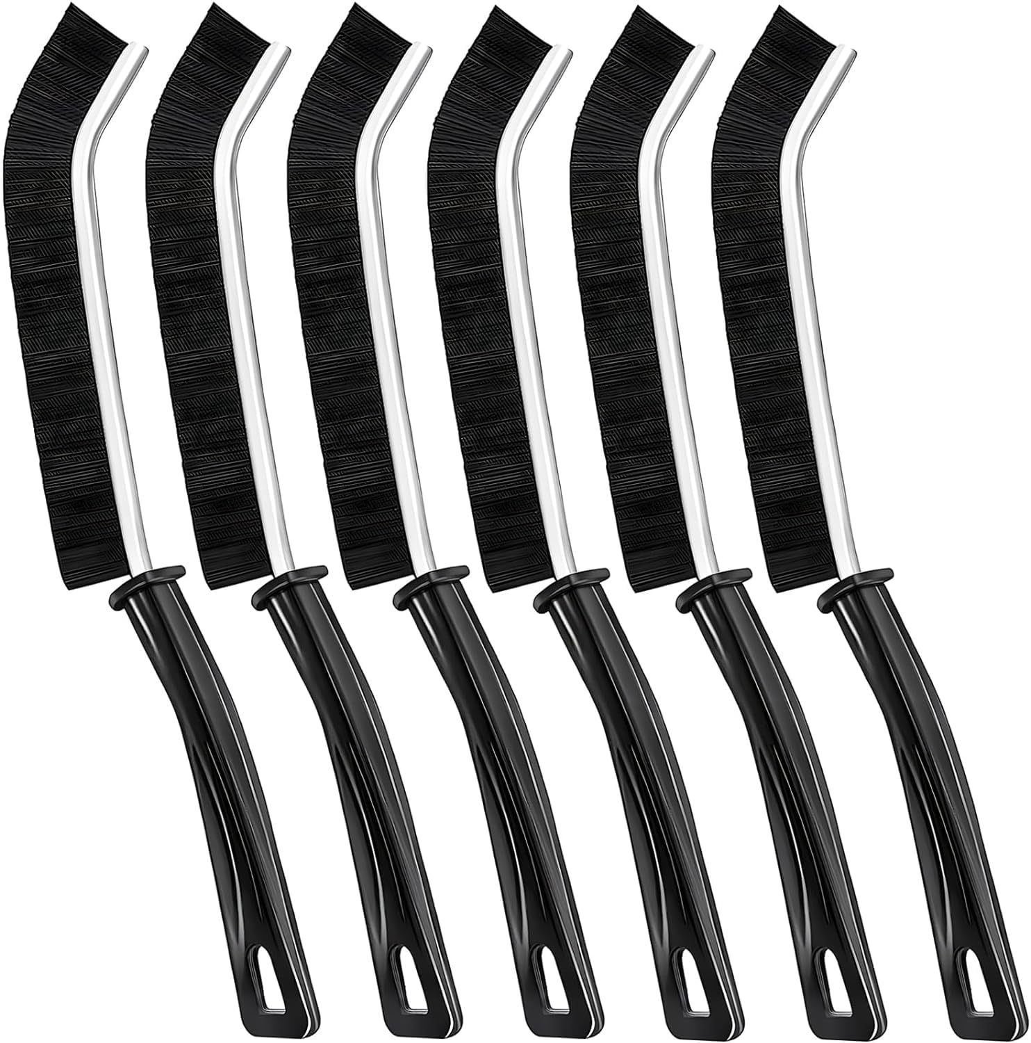 6Pcs HardBristled Crevice Cleaning Brush Bathroom Wood