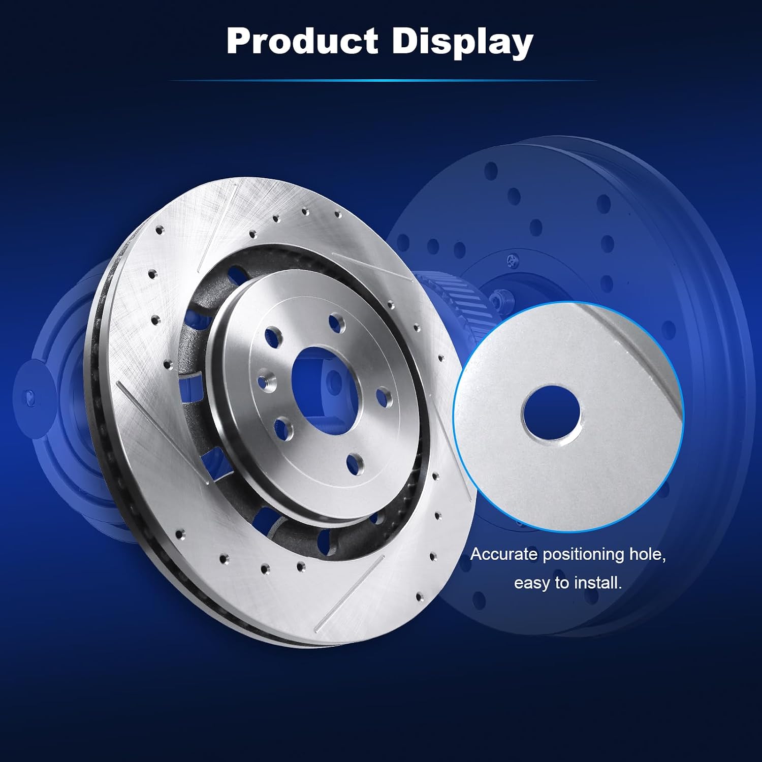 Front Brake Rotors for Ford Explorer Flex Police Interceptor Special Service Police Taurus for Lincoln MKS MKT 2013-2019 Replace# 54188