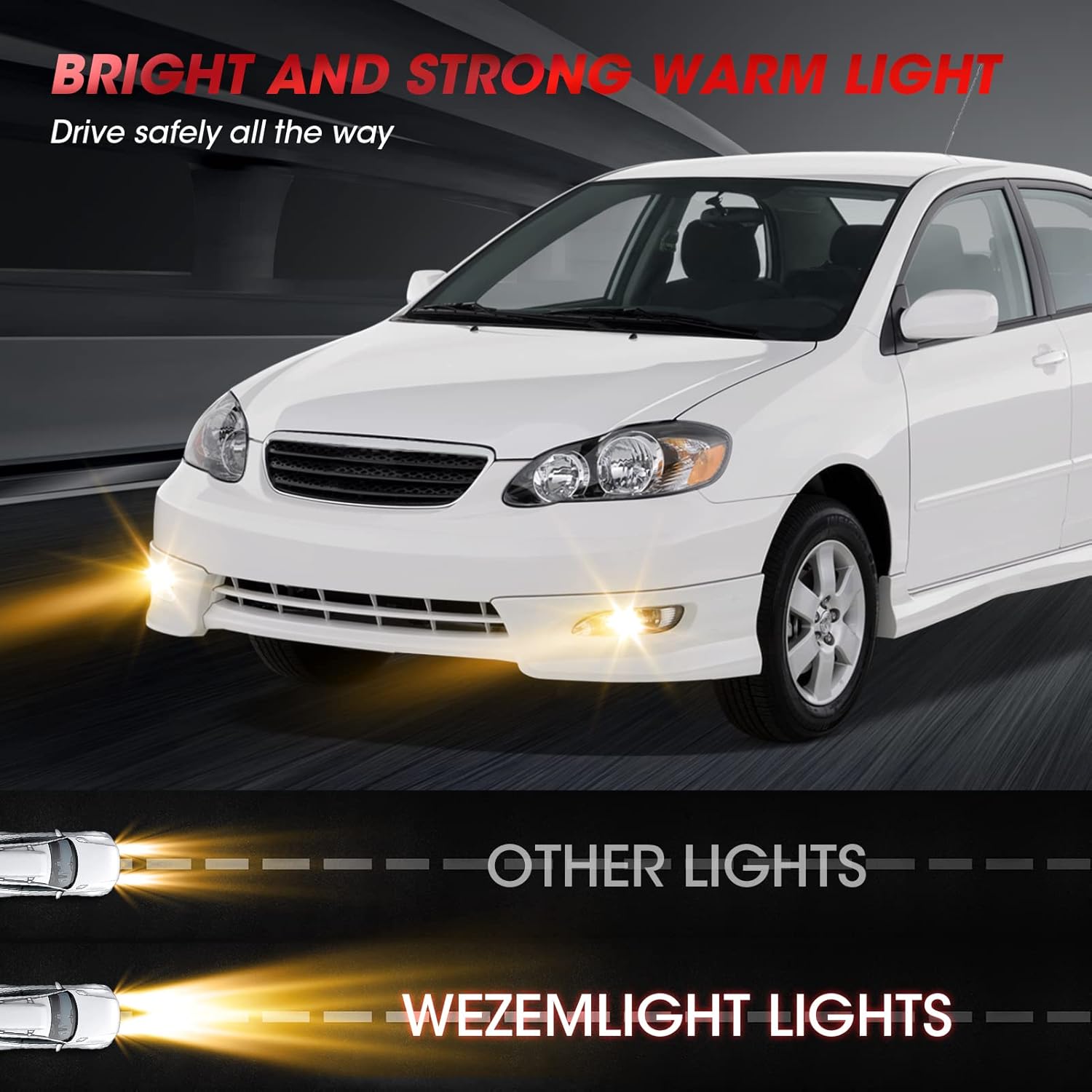 Fog Lights Compatible with 2002-2003 Toyota Solara 2005-2008 Toyota Corolla 2002-2004 Toyota Camry With 9006 12V 55W Halogen Bulbs Included Switch And Wiring Kit -1 Set