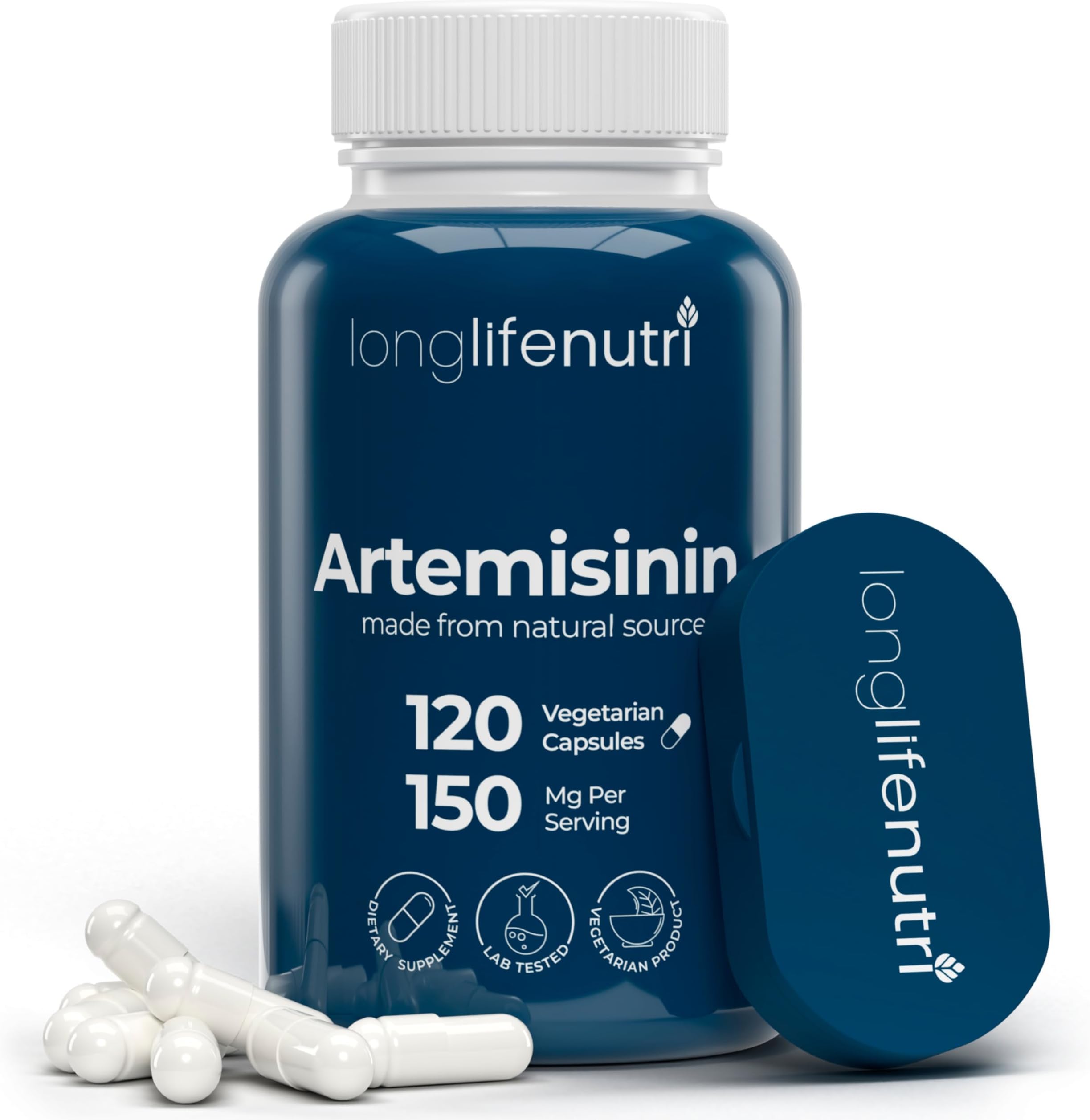 Artemisinin 150mg - Extracted from Sweet Wormwood, 120 Vegetarian Capsules, Organic Artemisia Annua Supplement for Daily Detox, 4-Months Supply, GMP Certified, Made in USA