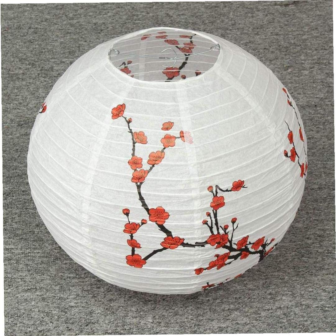 35 Centimetri Blooming Red Plum Blossom Fiori Appesi Cinese Di Carta Giapponese Lanterna Lampade Per La Decorazione Della Festa Di Natale Festa Di Primavera Decor