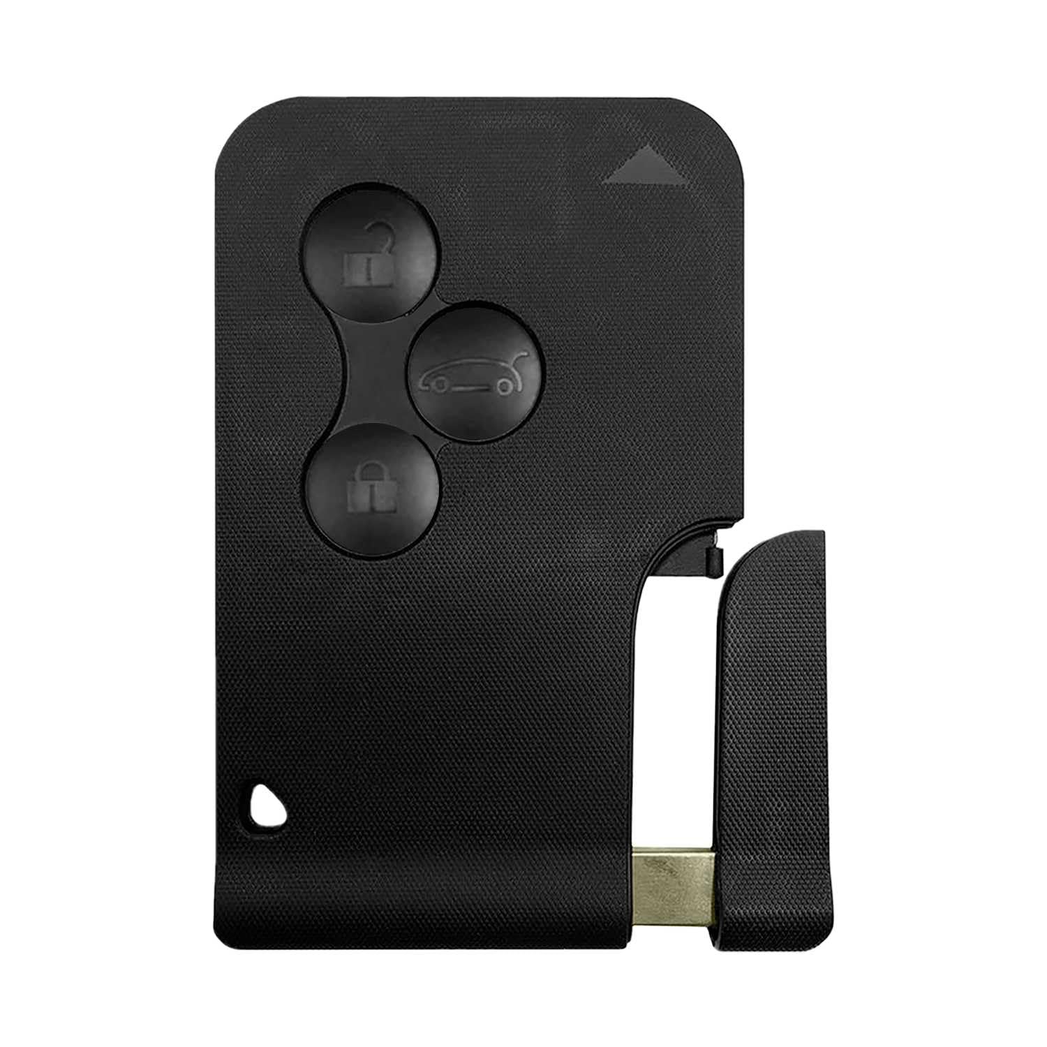 OcioDual Carcasa Mando Coche, Llave Coche Tarjeta Plana 3 Botones Sin Electrónica Negra Compatible con Renault Clio 3 Megane 2 Grand Scenic