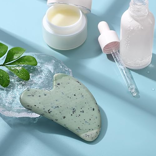 Vista 14 de rosenice Gua Sha Herramientas Faciales Natural Gua Sha Jade Piedra para el Cuidado de la Piel Facial Cuerpo para SPA