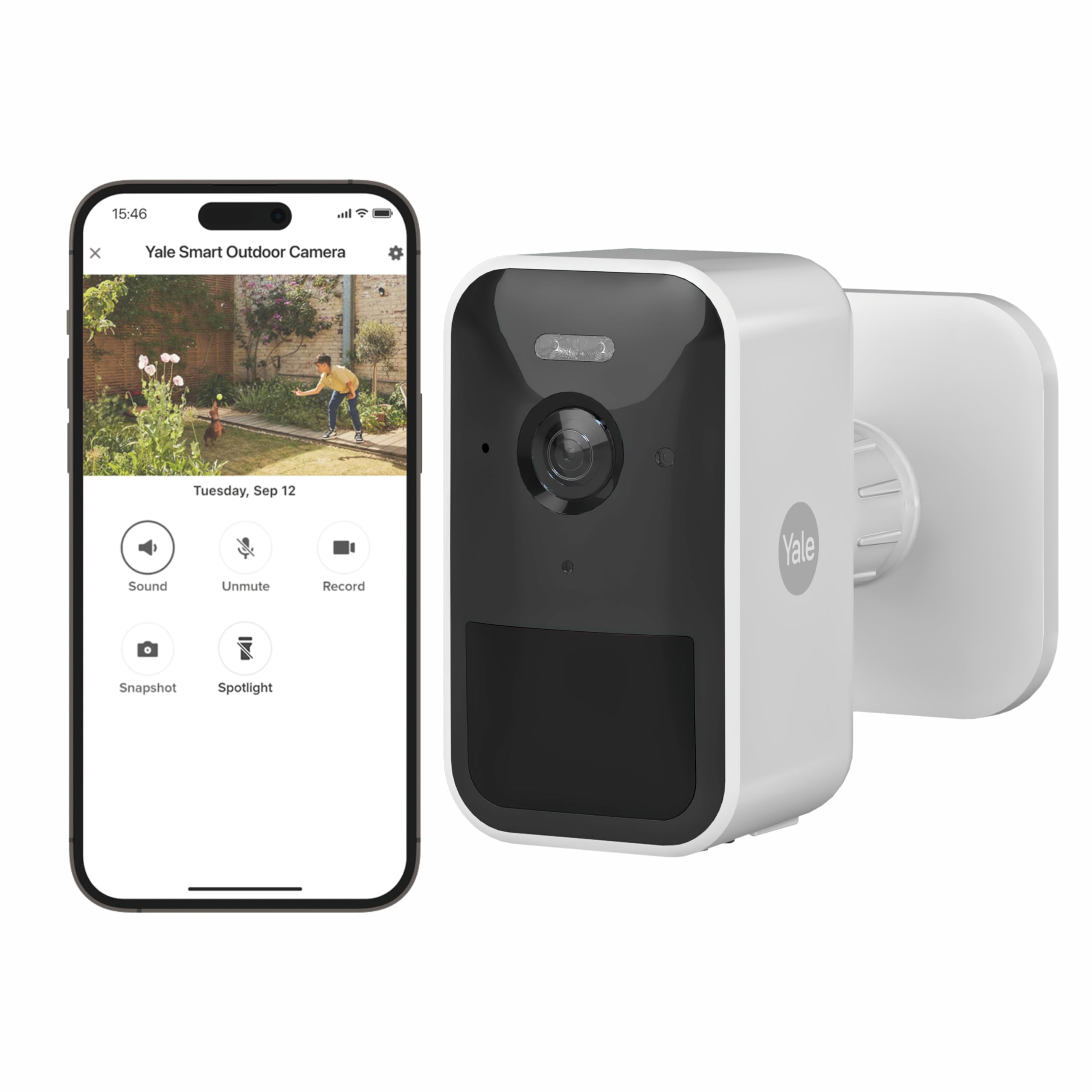 Yale - Smart Outdoor WiFi Camera | Full HD Live View & Two-Way Audio | Motion Recordings | Cloud Recording | Customisable Zones & Scheduling | Night Vision | Spotlight Home app