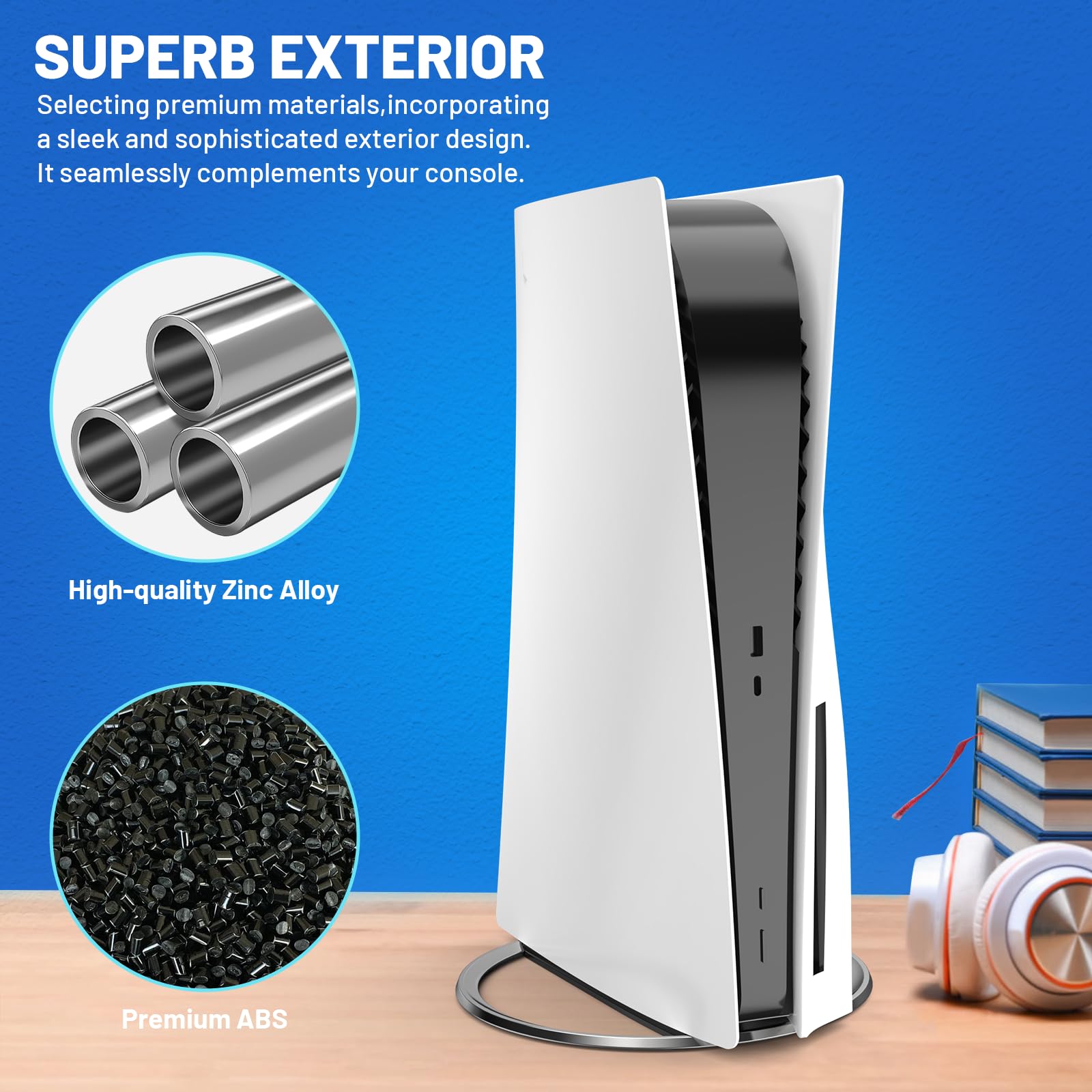 Soporte vertical para PS5 delgado, soporte estable para disco de consola delgada / PS5 y digital, accesorios compatibles con Playstation 5, soporte fácil de instalar con aspecto agradable, un tornillo