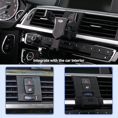 Miniatura 2 de Soporte de teléfono automático manos libres para BMW, rotación de 360, fácil instalación, compatible con teléfonos inteligentes de 4.7-5.5 pulgadas