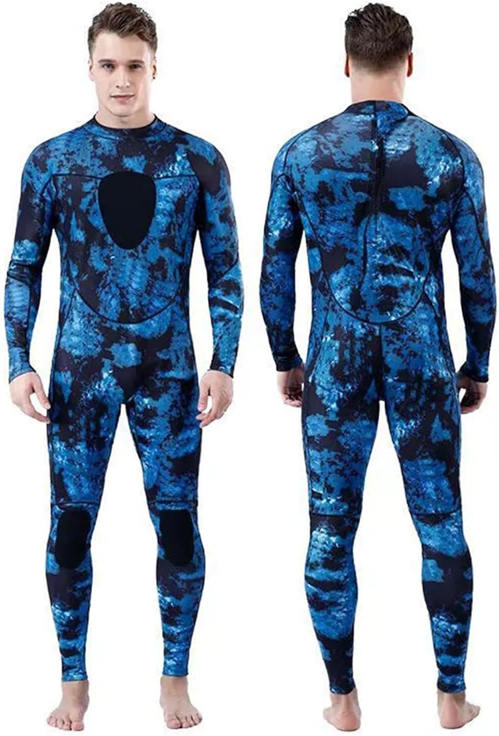 Full Wetsuit 3MM Neoprene Back Zipper Long Sleeve Warm Wetsuit Anti-UV Scratch Jellyfish Diving Suit for Water Sports