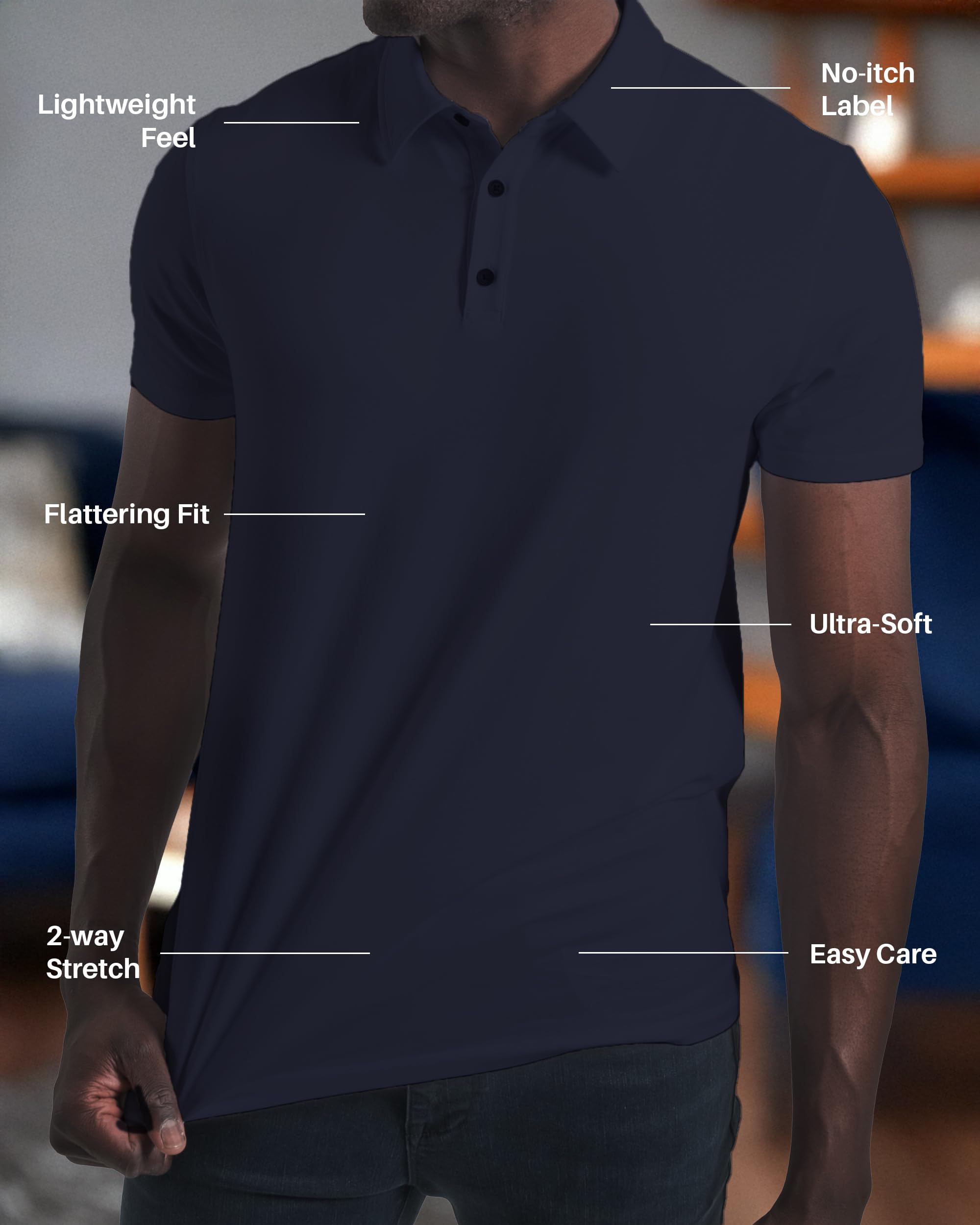 Kenneth Cole REACTION Polo Shirts for Men 3 Pack, UPF 50+ Men's Polo Shirts Short Sleeve (Black/HTGRY/Navy, XX-Large)