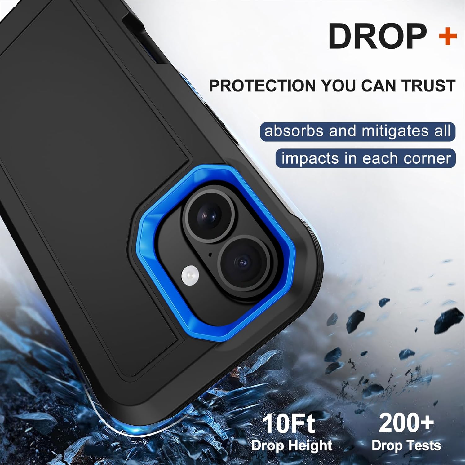 RubCase for iPhone 16 Case 6.1” with Belt Clip Holster, 2X Screen Protector, Heavy Duty Military Grade Full Body Shockproof Dust-Proof Drop Proof Rugged Protective Cover for iPhone 16 - Image 4