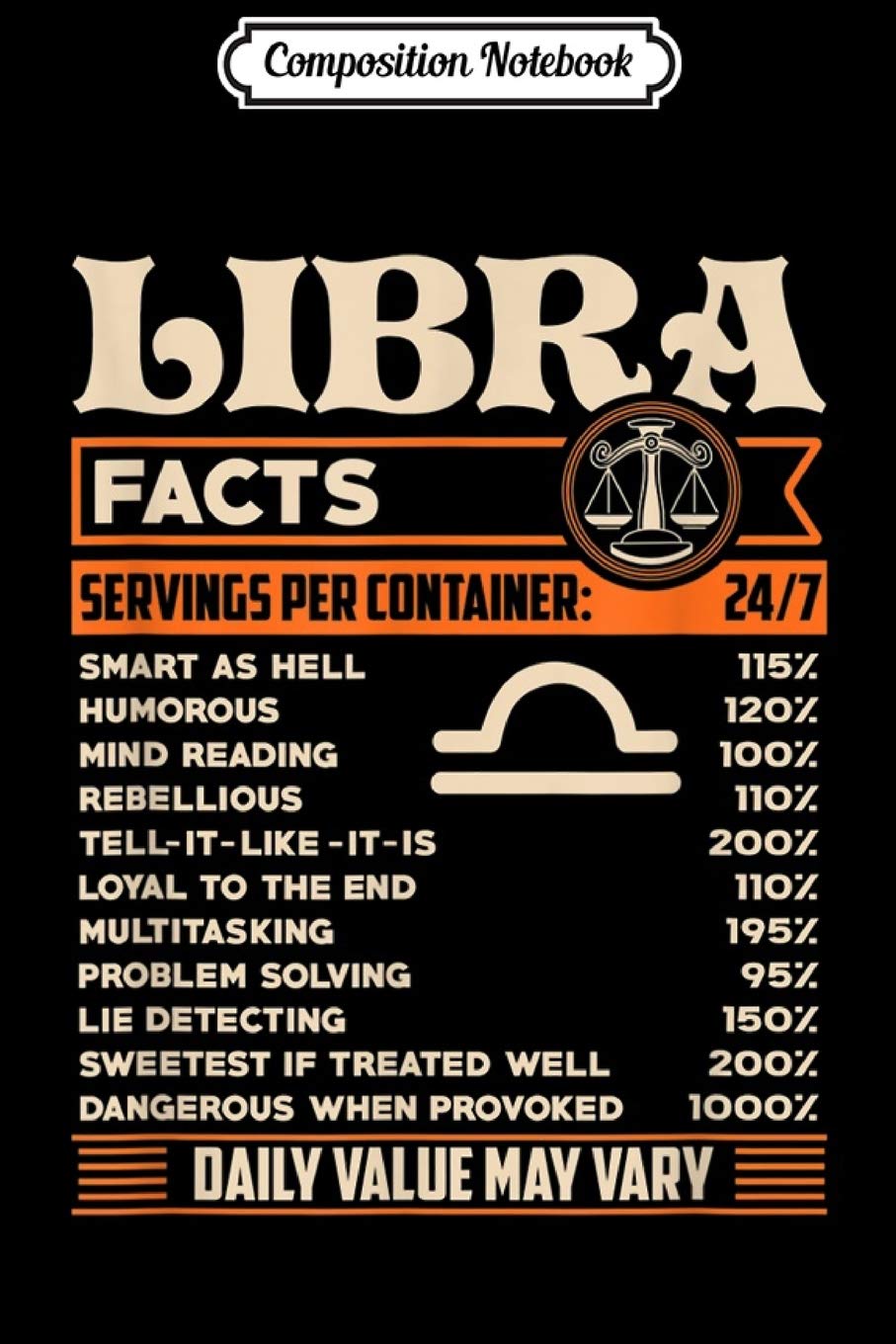 Composition Notebook: LIBRA Facts character Zodiac Funny Birthday Gifts Journal/Notebook Blank Lined Ruled 6x9 100 Pages