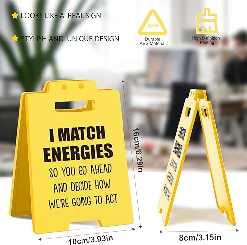 Miniatura 3 de I Match Energies - Divertido letrero de decoración de escritorio - Regalos de oficina humorísticos para compañeros de trabajo, jefes, personal,