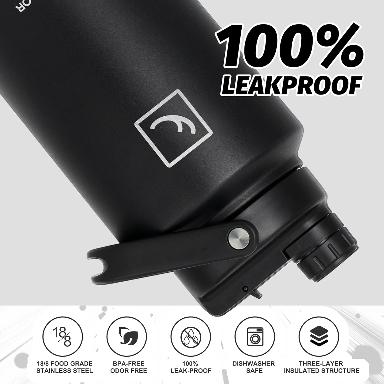 NATURE PIONEOR 1 Gallon Insulated Water Bottle - Double Vacuum Stainless Steel 128 oz Water Bottle with Holder/Carrier, Wide Mouth 1 gallon Water Jug for Outdoor Sports, Hiking, Camping, Gym