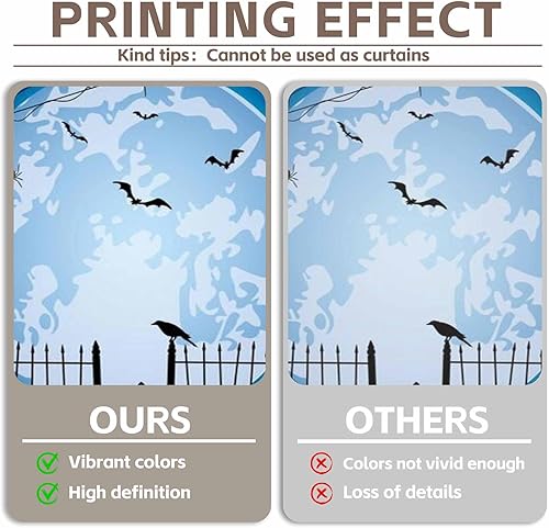 Miniatura 4 de Swepuck Fondo de fotos azul de Halloween de 7 x 5 pies para fiestas, parche de calabaza grande, imagen de luna, fondo de fotografía de bruja para