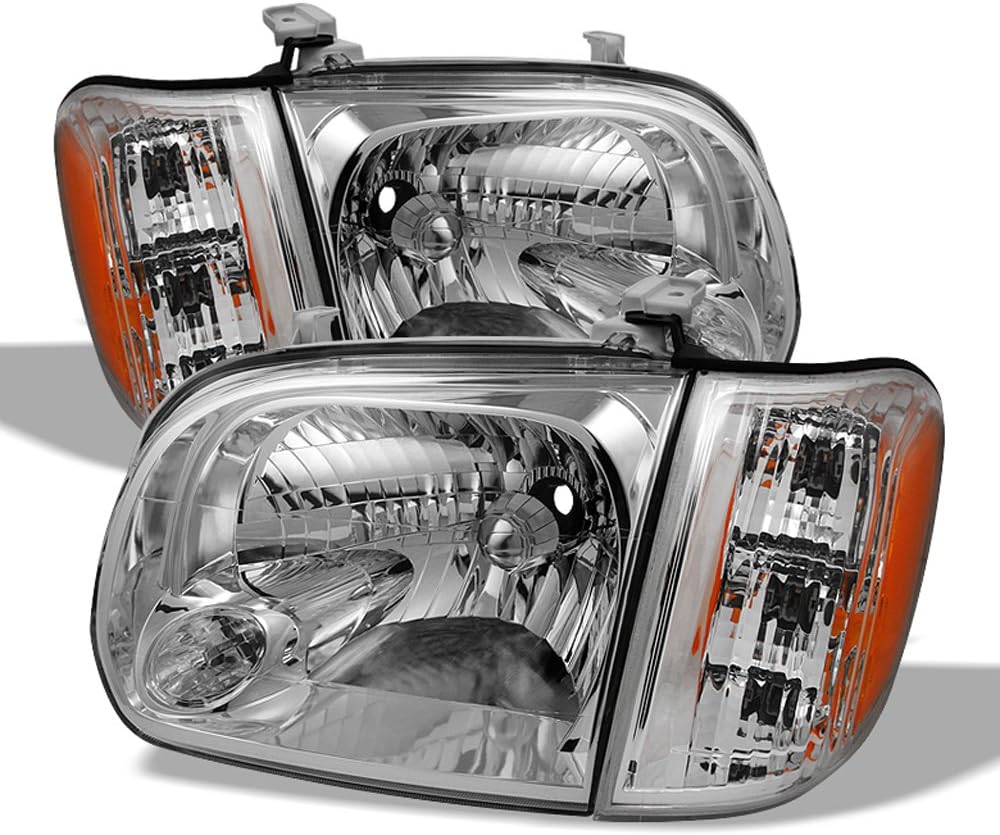 ACANII - For 2005-2006 Toyota Tundra 05-07 Sequoia Double | Crew Cab Headlights Headlamps w/Corner Lamps Set Left+Right