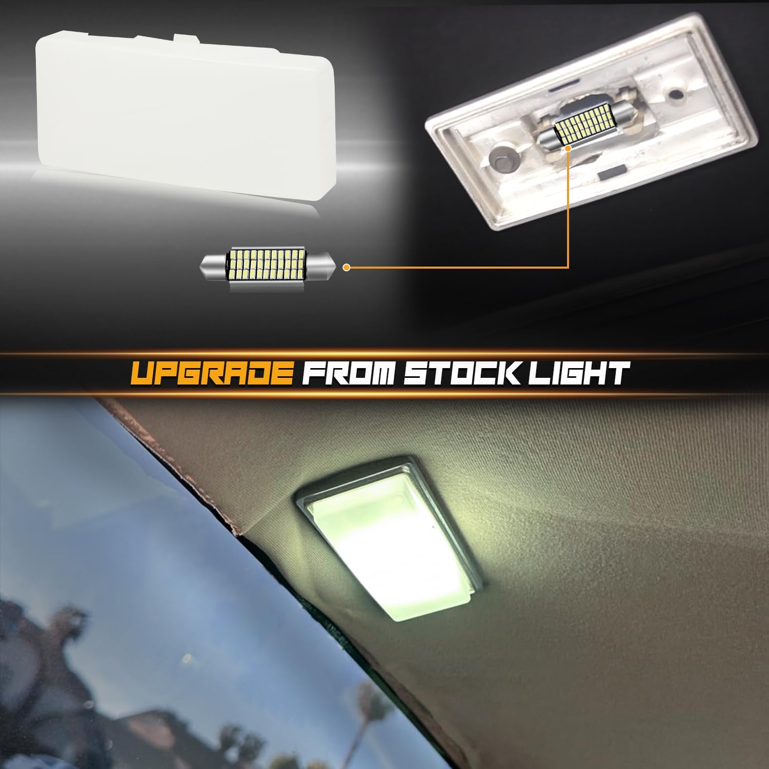 Dome Light Cab Interior lights Cover, Roof Map Lamp Lens Housing with LED Blubs Compatible with Chevy S10 Blazer GMC Sonoma Suburban Jimmy 1982-2003 (for Standard/Extended Cab)
