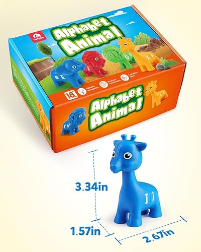 Miniatura 7 de Coogam ABC Animal Alphabet Juego a juego, 26 letras minúsculas mayúsculas, juguete de motricidad fina, juguetes educativos preescolares Montessori