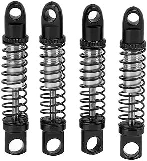 4Pcs RC Shock Absorber Metal Front Rear RC Car Spring Damper for WPL D12 1/10 RC Car Upgrades Parts(black)
