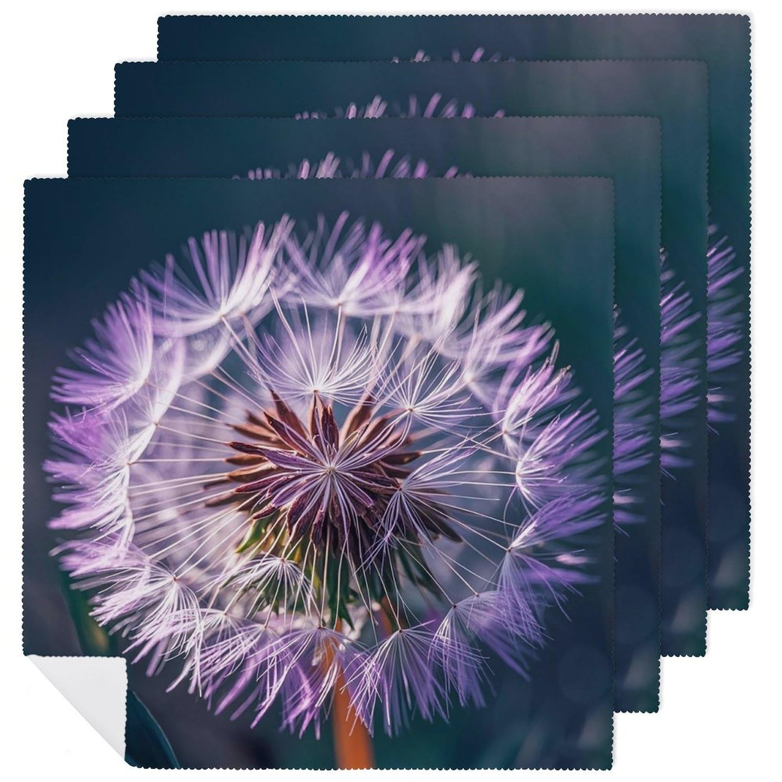 Serviettes de table en tissu ultra doux lavables lot de 4 violet durable 47x48cm