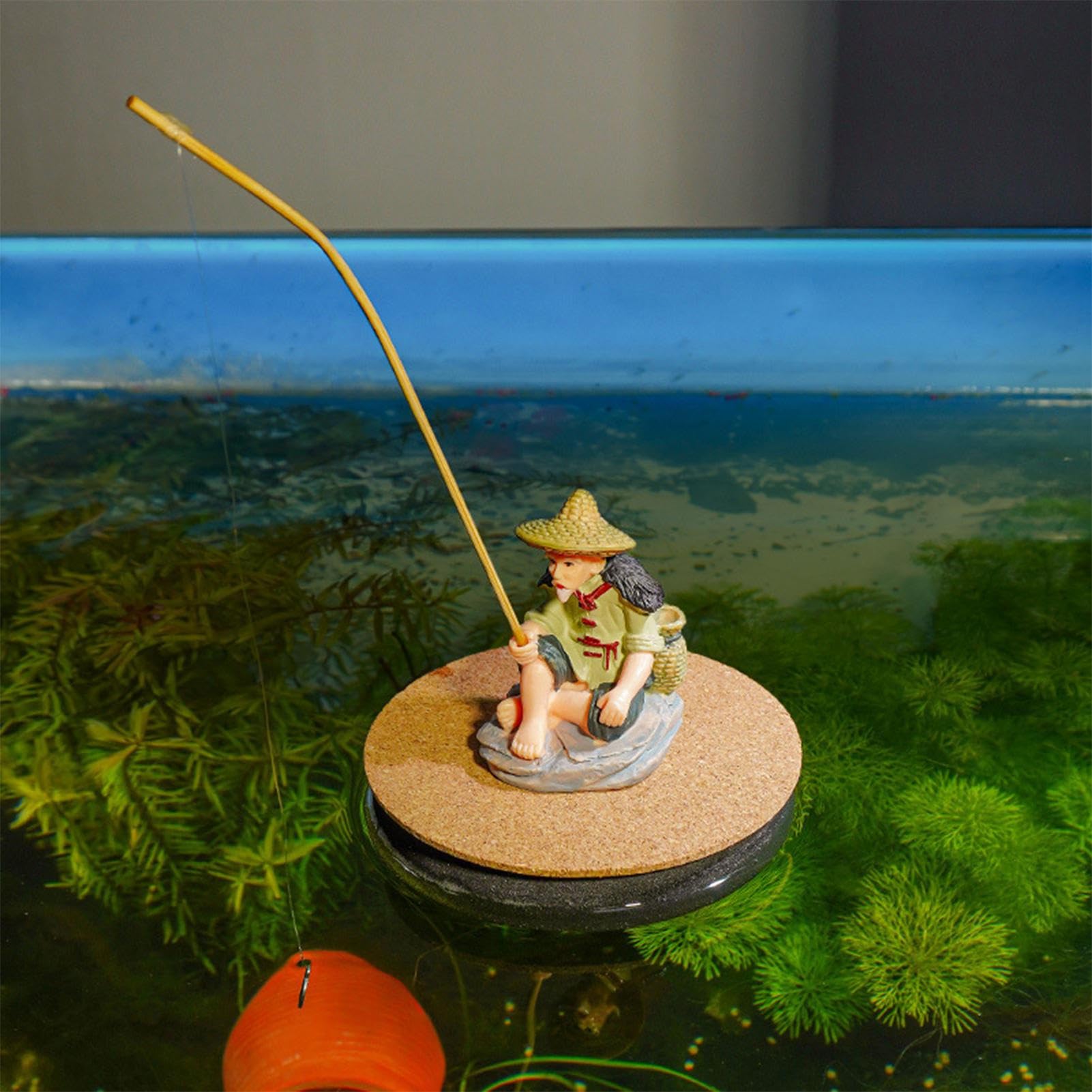 Aquarium Decoraties, Leuke Drijvende Visser Aquarium Decoratie
