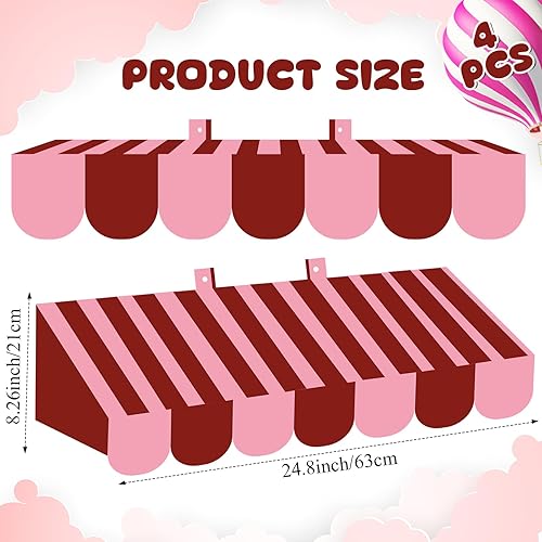 Miniatura 9 de Datanly 4 piezas de decoración 3D para toldo de helados, carro de helado, fondo de pared pastel para baby shower, boda, fiesta de cumpleaños de